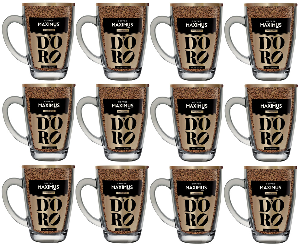 MAXIMUS COFFEE Кофе растворимый Maximus Doro в стеклянной кружке 70г х 12 штук  #1