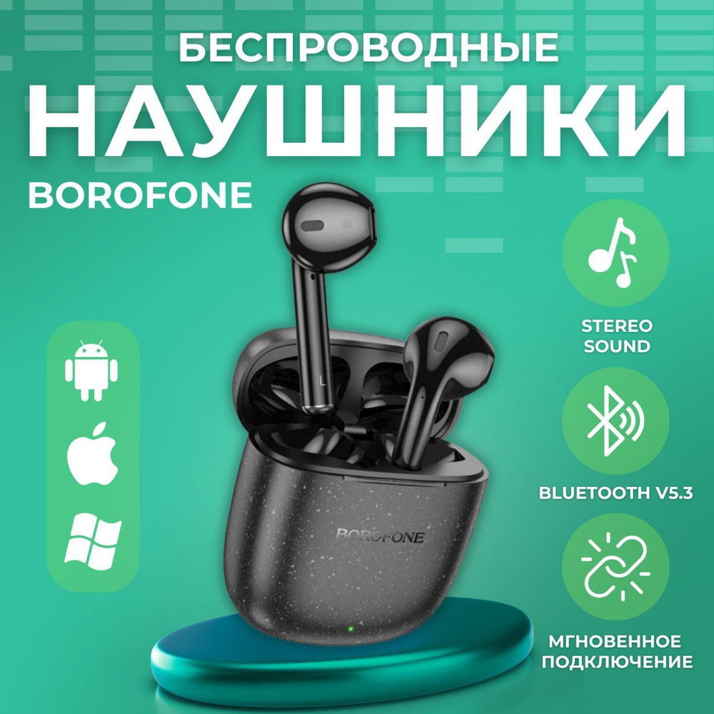 Беспроводные наушники вкладыши с микрофоном, Bluetooth 5.3, для смартфона, планшета, ноутбука и компьютера, #1