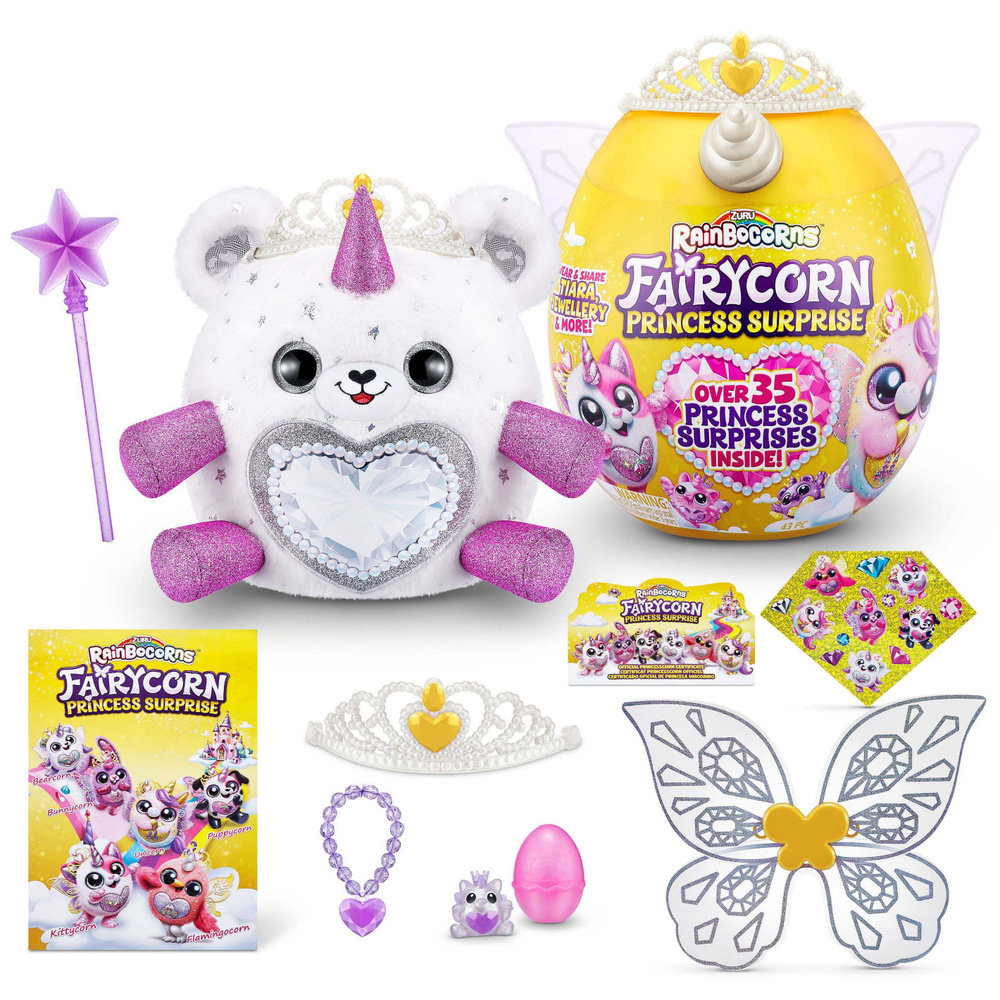 Игровой набор Zuru Rainbocorns Fairycorn Princess Surprise, мягкая игрушка-сюрприз в яйце, 35 сюрпризов, #1