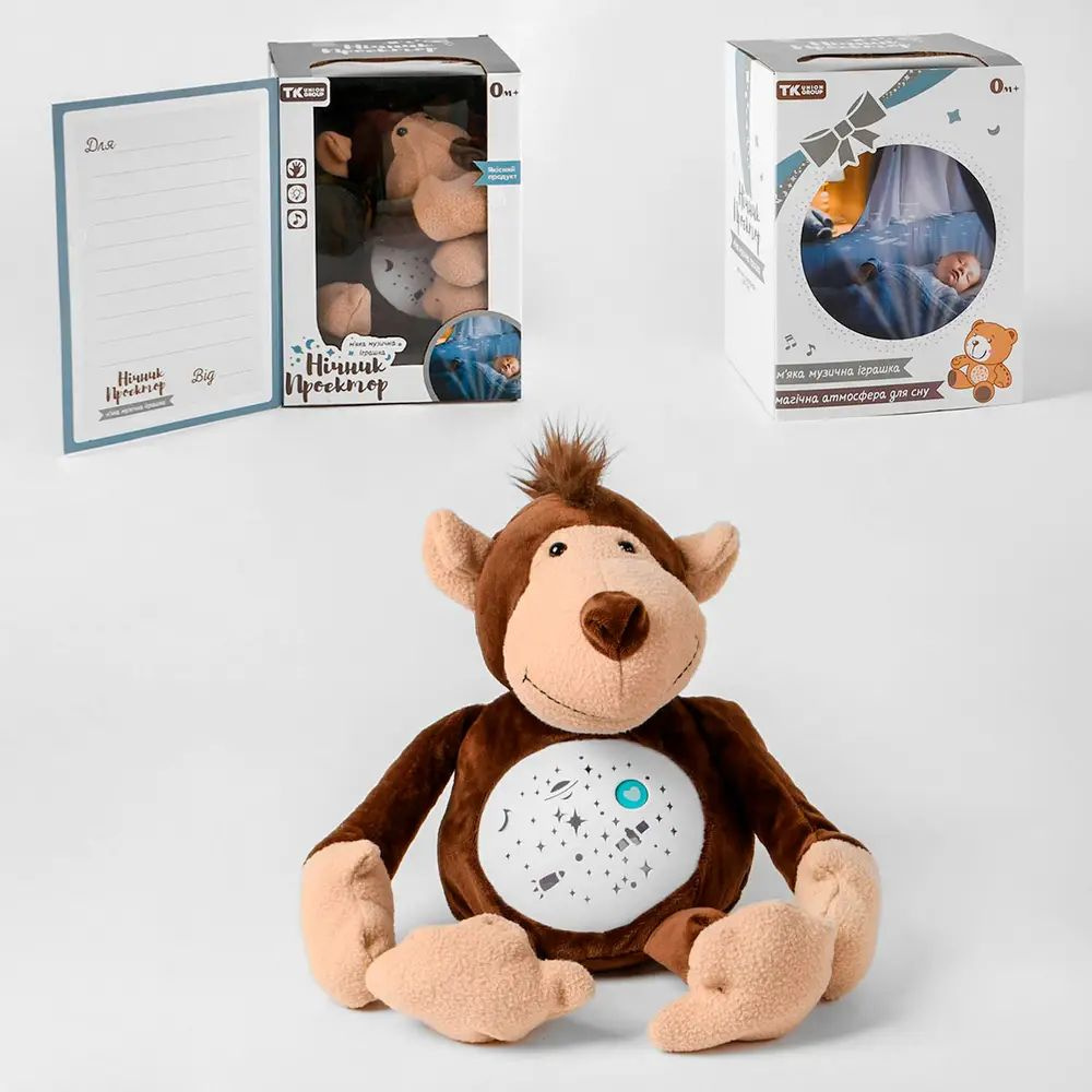 Мягкая игрушка ночник для новорождённых, проектор звёздного неба с разными мелодиями  #1