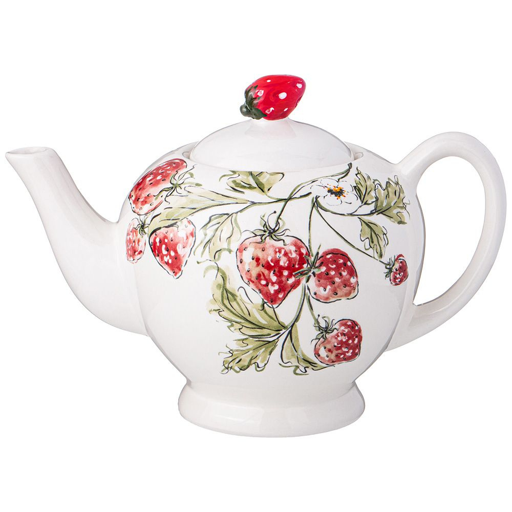 Чайник заварочный из керамики LEFARD "STRAWBERRY" 1600 мл., 25,5 х 15,5 х 18 см  #1