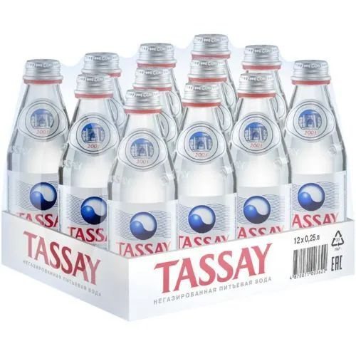 Вода питьевая TASSAY (Тассай), негазированная, 0.25 л х 12 шт, стекло  #1