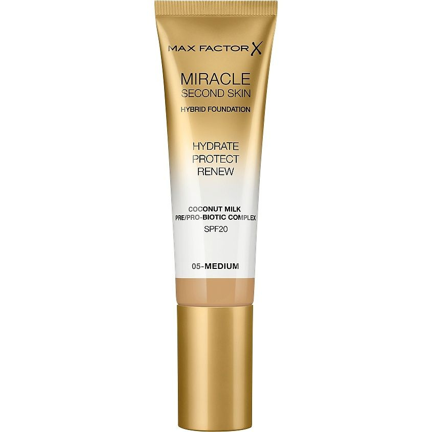 MAX FACTOR Тональная основа Miracle Touch Second Skin, № 05 Medium, 30 мл #1