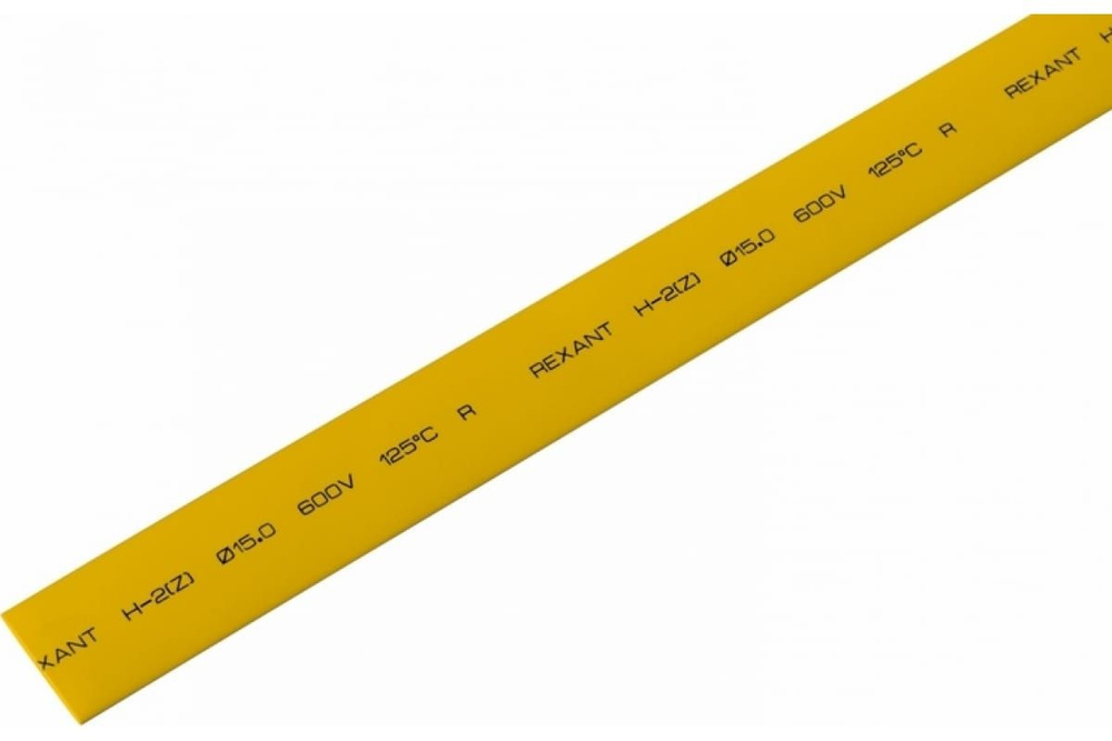 Трубка термоусаживаемая 15/7,5 мм желтая REXANT (комплект 6 шт)  #1