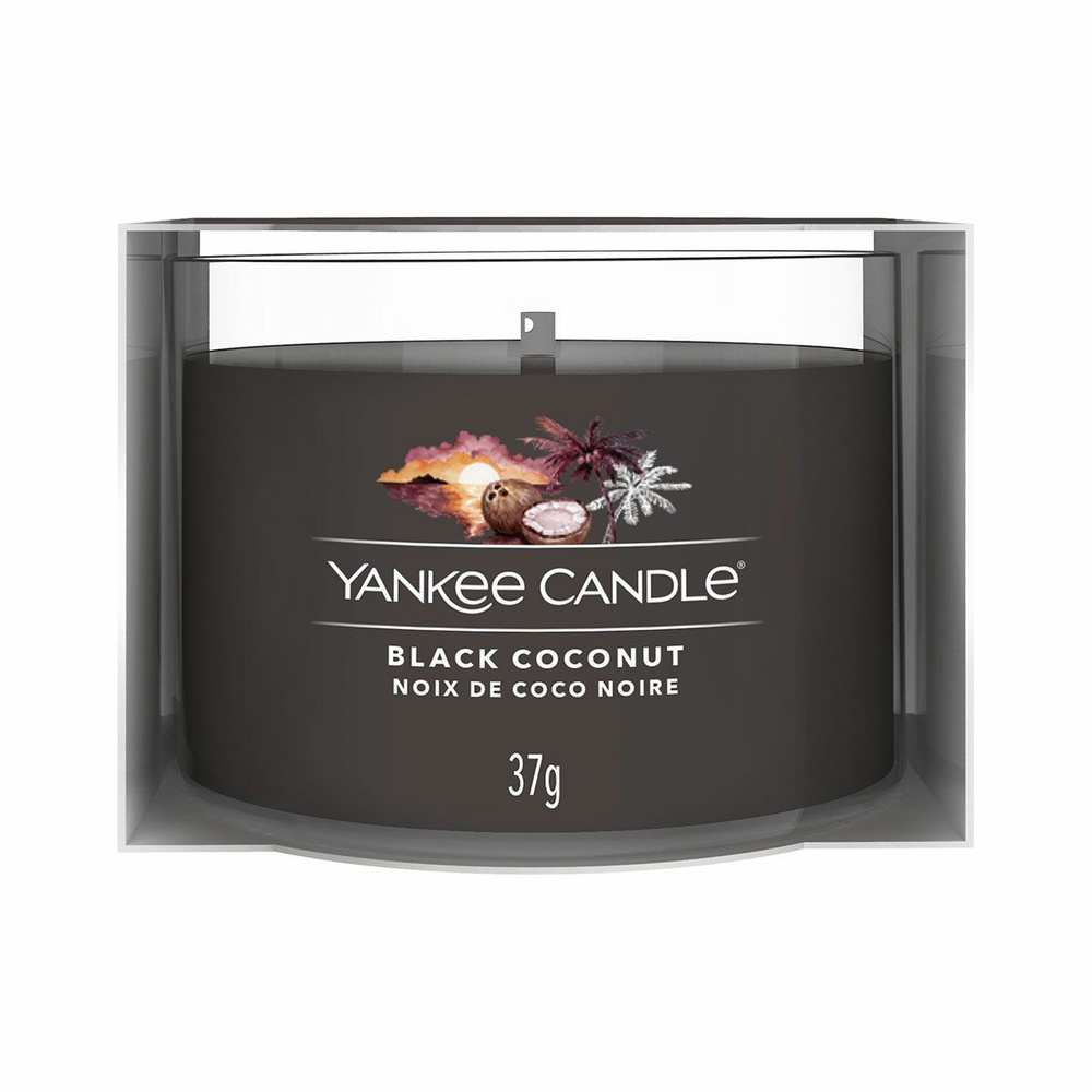 Yankee Candle Свеча ароматическая "Черный кокос", 7 см х 7 см, 1 шт  #1