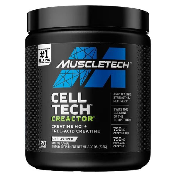 Muscletech Cell Tech Creactor 235г натуральный креатин гидрохлорид порошок из США(без вкуса), доставка #1