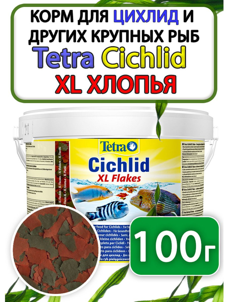 Корм для рыбок цихлид хлопья Tetra Cichlid Flakes 100г #1