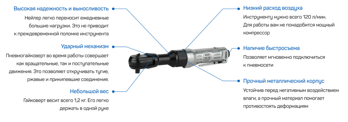 Особенности пневмогайковерта FROSP ПГ-10