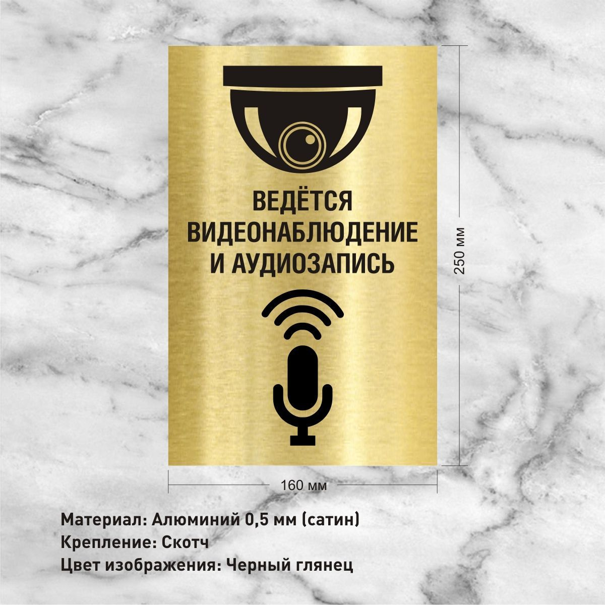 Табличка информационная с надписью "Ведется видеонаблюдение и аудио запись".