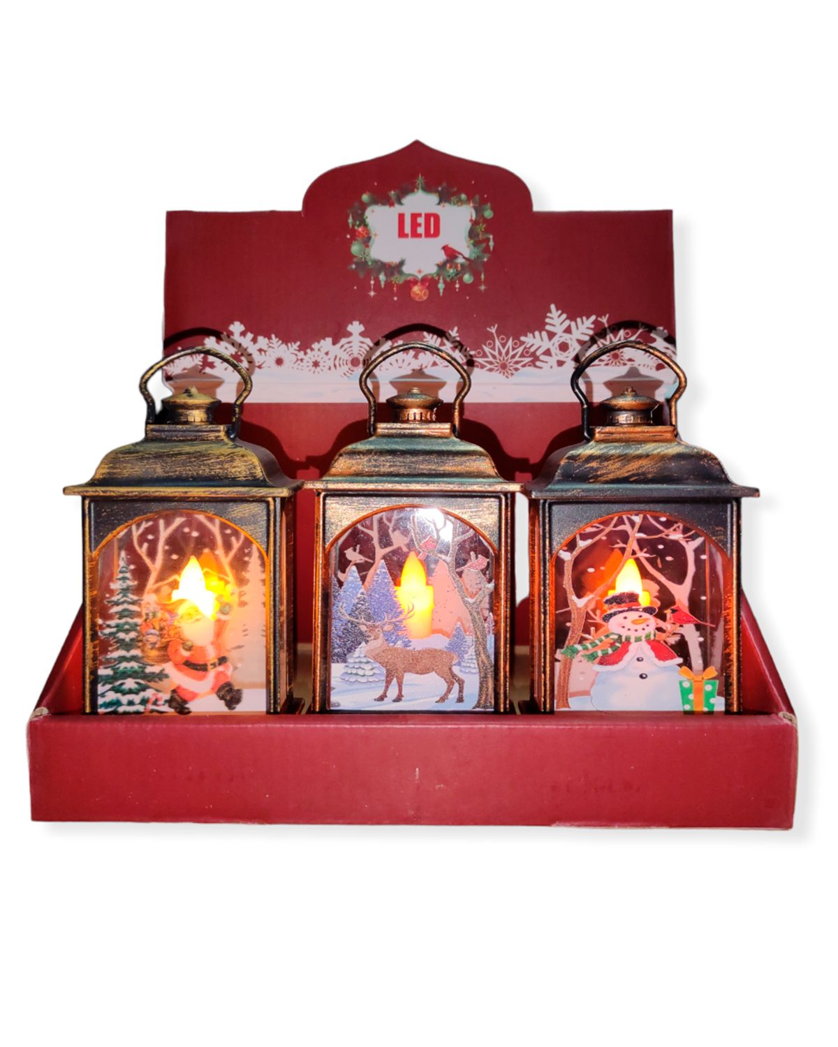 НаборновогоднихфонариковБронза3шт.