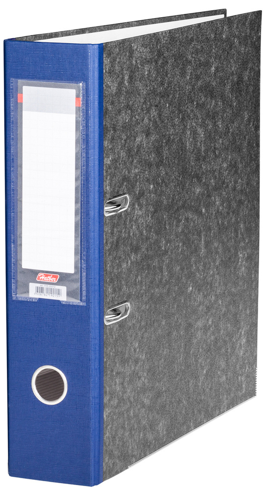 Папка-регистратор c арочным механизмом Hatber А4 корешок 70 мм, мраморно-синяя  #1