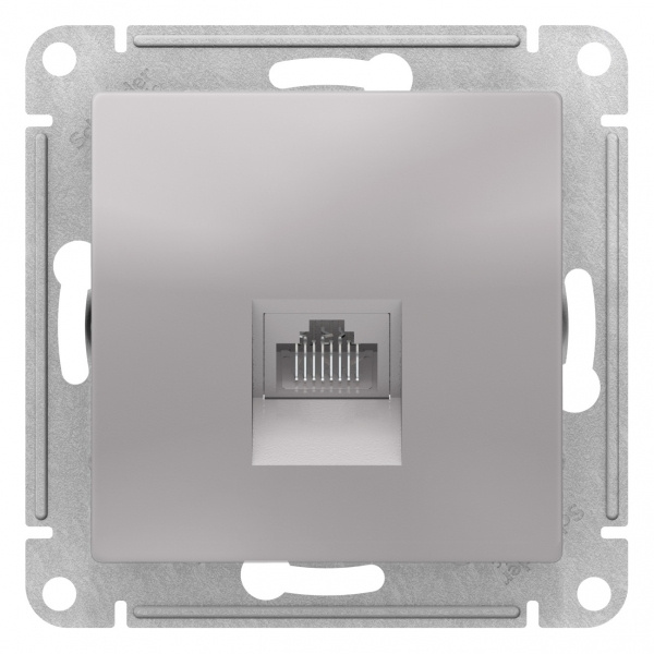 Розетка электрическая System Electric AtlasDesign Алюминий компьютерная RJ-45, механизм ATN000383  #1