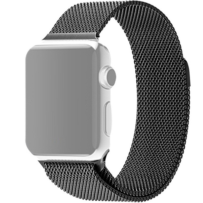 Ремешок для умных часов Apple Watch (Эпл Вотч) 38/40/41mm InnoZone APWTMS38-02, черный, миланская петля, #1