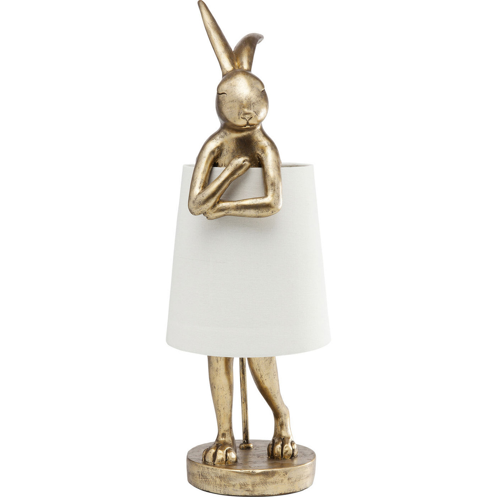Лампа настольная Кролик с цельной фигурой кролика, KARE Design, высота 68 см, цвет золотой, белый  #1