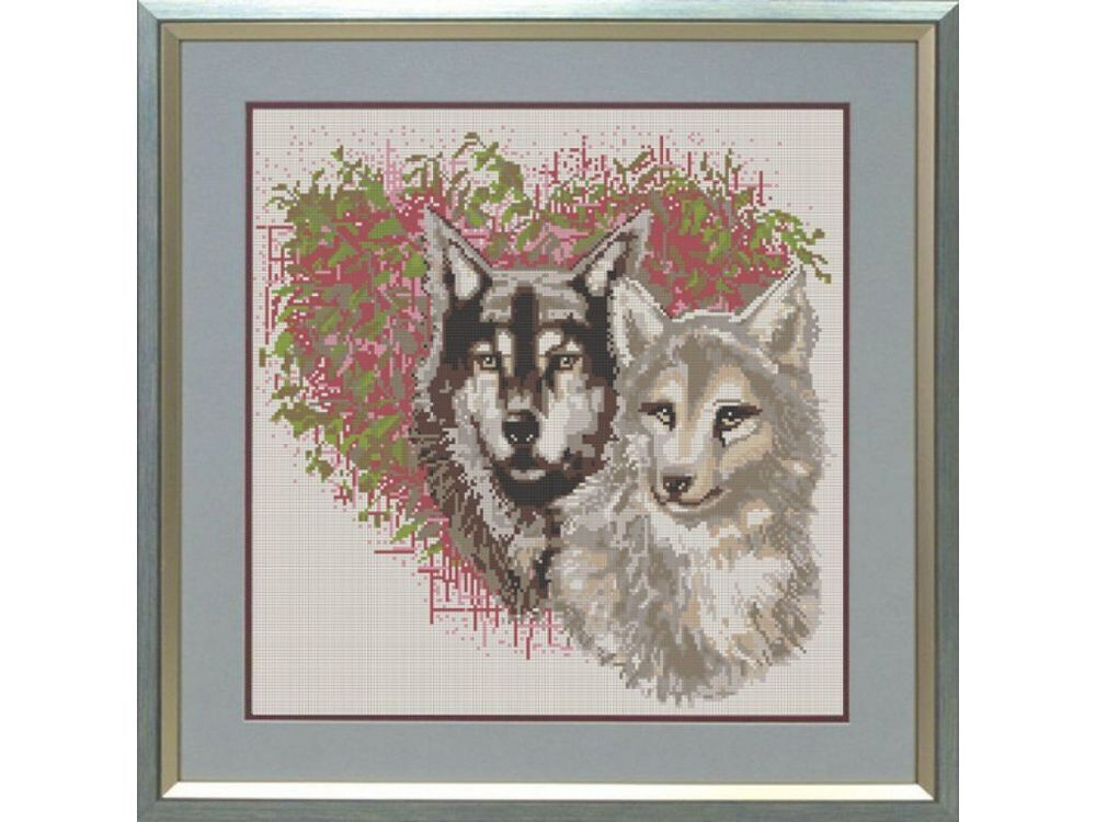Рисунок на ткани Конёк "Волки", 40x40 см #1