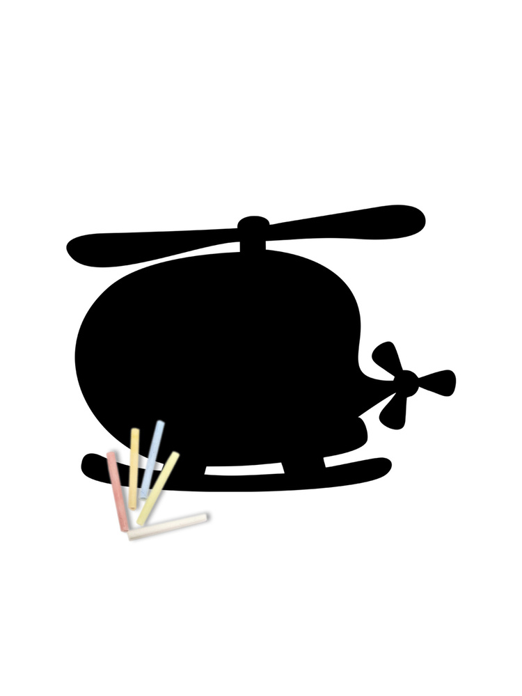 Магнитная меловая доска Doski4you Вертолет для рисования на холодильник + мел / детская грифельная черная #1