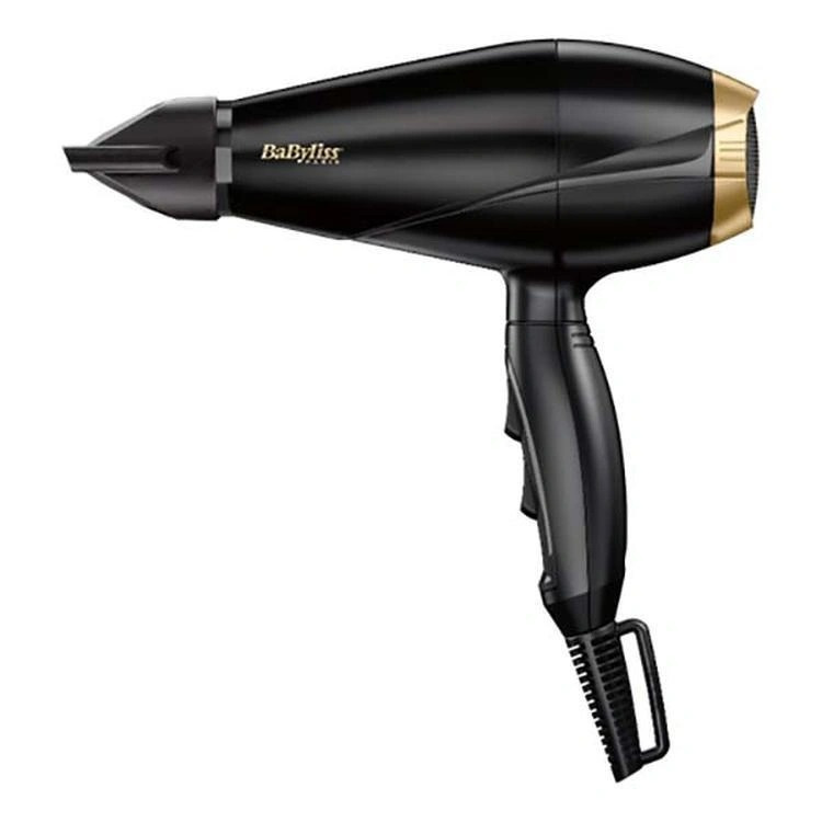 BaByliss Фен для волос SM6704E 2000 Вт, скоростей 2, кол-во насадок 1, черный матовый, золотой  #1