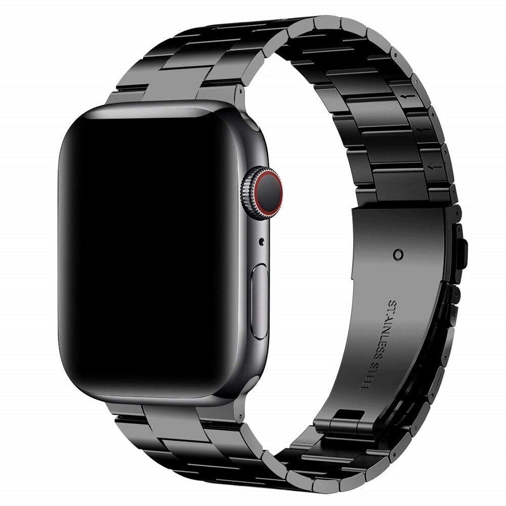 Металлический блочный ремешок для смарт часов Apple Watch 38мм / 40мм / 41мм Series 1-9 и SE ( стальной #1