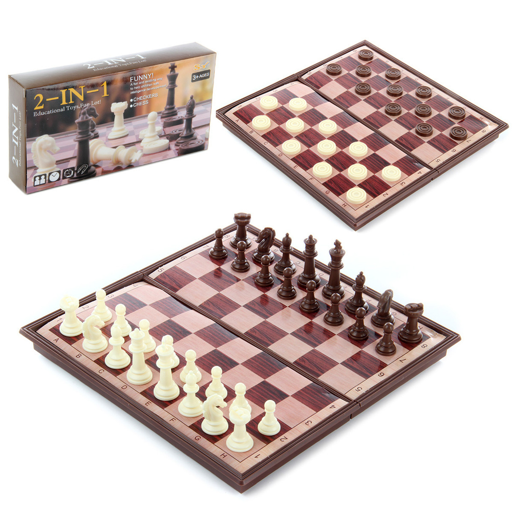 Настольные игры 2 в 1 Шахматы и шашки, Veld Co #1