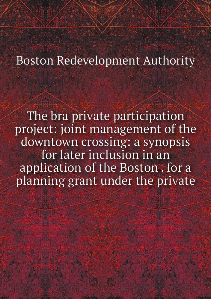 The bra private participation project: joint management of the downtown crossing: a synopsis for later #1