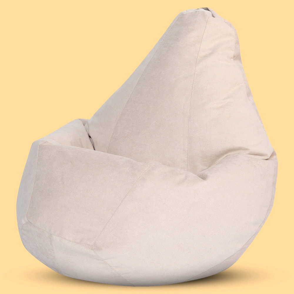 Bean-Bag Кресло-мешок Груша, Велюр натуральный, Размер XL,светло-бежевый  #1