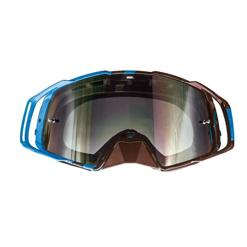 Кроссовые очки ( мотоочки или мотомаска ) MT MX GOGGLE STRIPES (Black Blue)  #1