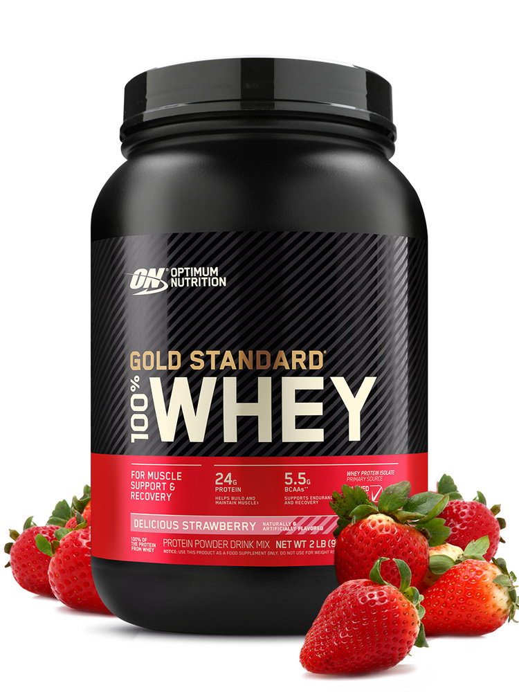 Сывороточный протеин Optimum Nutrition Gold Standard 100% Whey 909 гр Клубника  #1
