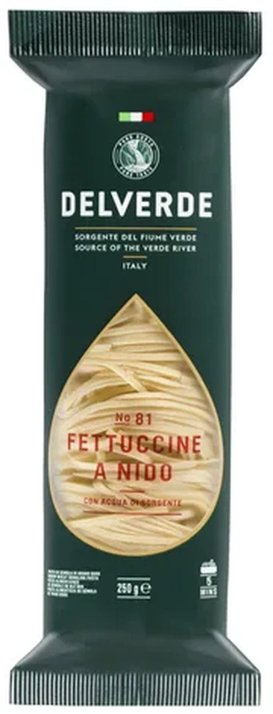 Макаронные изделия Delverde ленточки гнезда Fettuccine Nido №81, 250 г  #1