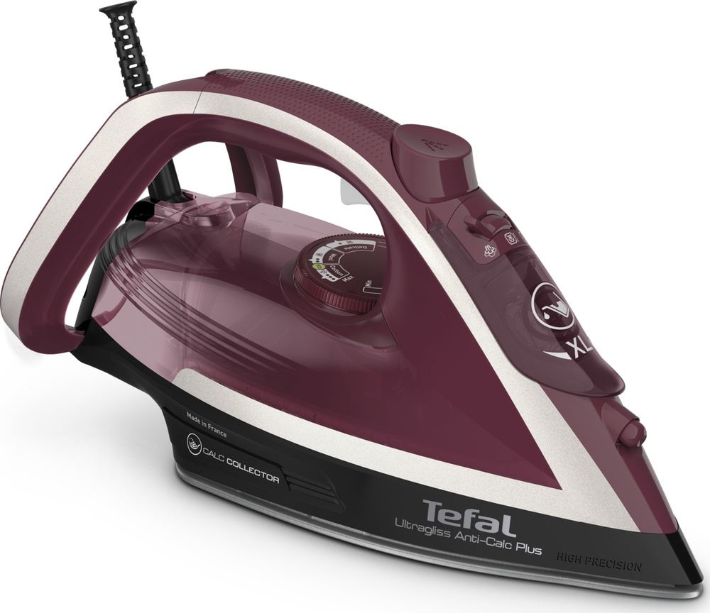 Паровой утюг с отсеком для накипи Tefal Ultragliss FV6833E0, бордовый  #1