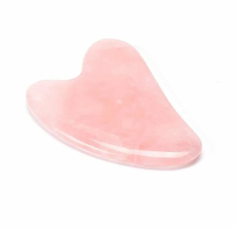 Массажер для лица - гуаша скребок из розового кварца, сердце среднее МГ02РКСС  #1