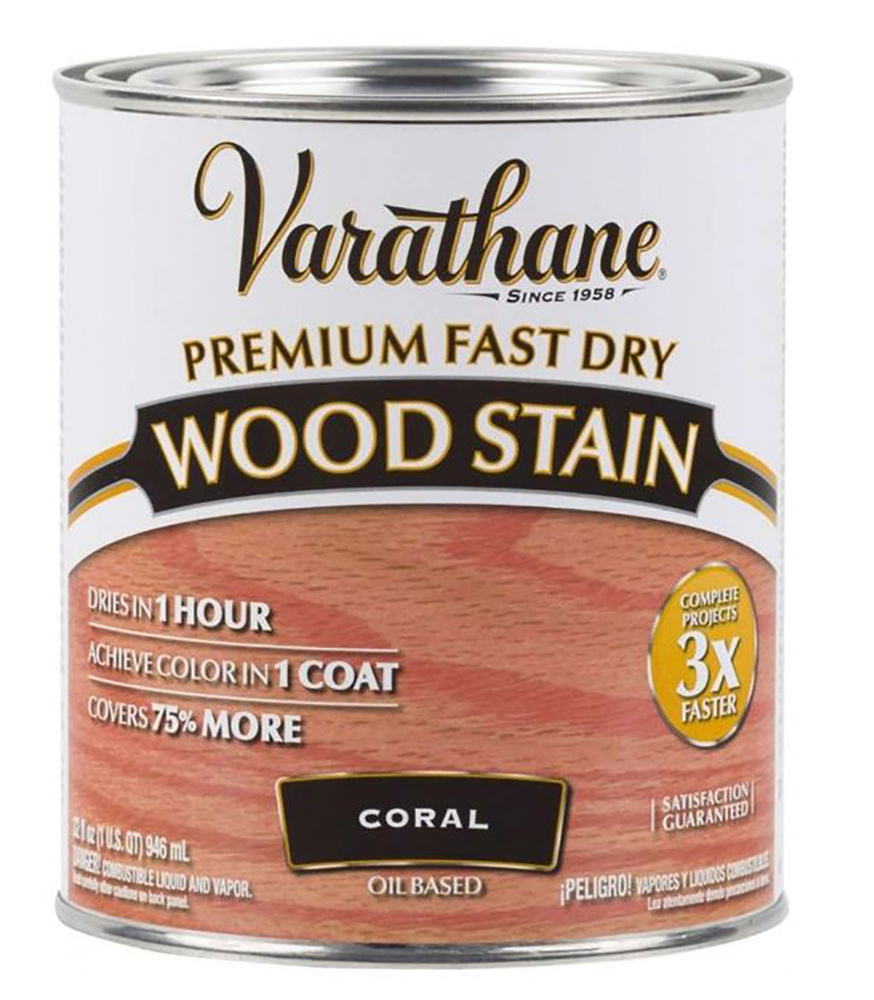 Масло для дерева тонирующее быстросохнущее Varathane Fast Dry Wood Stain 0,236 л. Цвет: Коралловый  #1