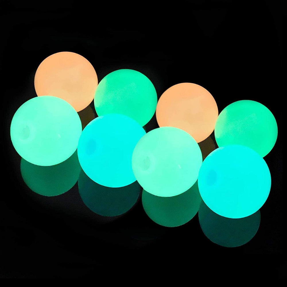 Набор из 8 разноцветных липких шариков globbles. Игрушка антистресс. Светятся.  #1