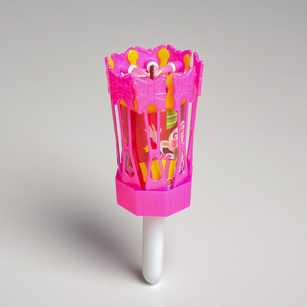 Свеча восковая для торта музыкальная "Цветок", цвет розовый, 15 х 5 см.  #1