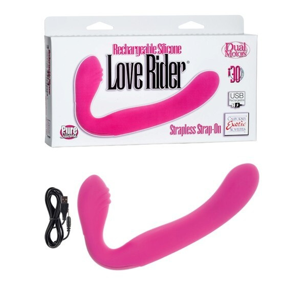 Анатомический страпон с вибрацией "Rechargeable Silicone Love Rider Strapless Strap-On"  #1