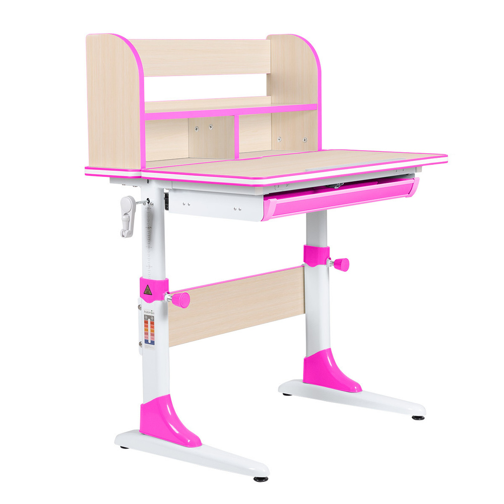 Детский стол Anatomica Study-80 Lux клен/розовый #1