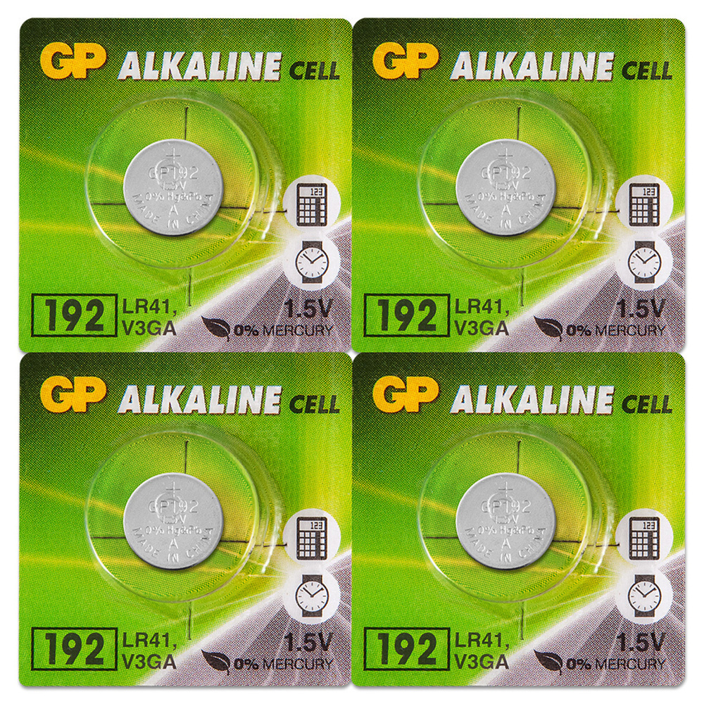 Батарейка LR41 (AG3, 384, 392, 736) 1.5V GP Blister, упаковка 4 шт. #1