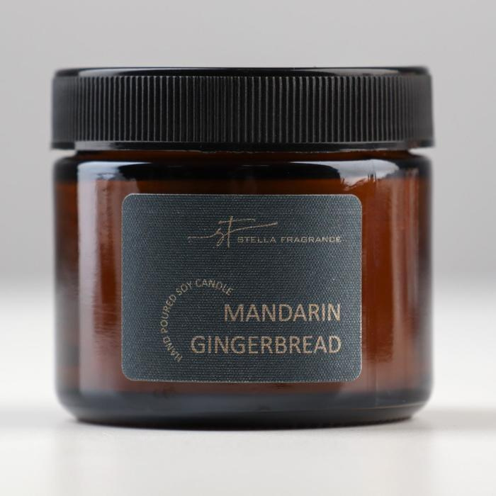 Свеча ароматическая в банке "MANDARIN GINGERBREAD",соевый воск,50 г,мандарин, пряник  #1