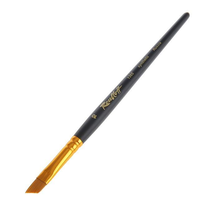 Кисть художественная Roubloff 1365, синтетика, наклонная, 10, короткая ручка, матовая  #1