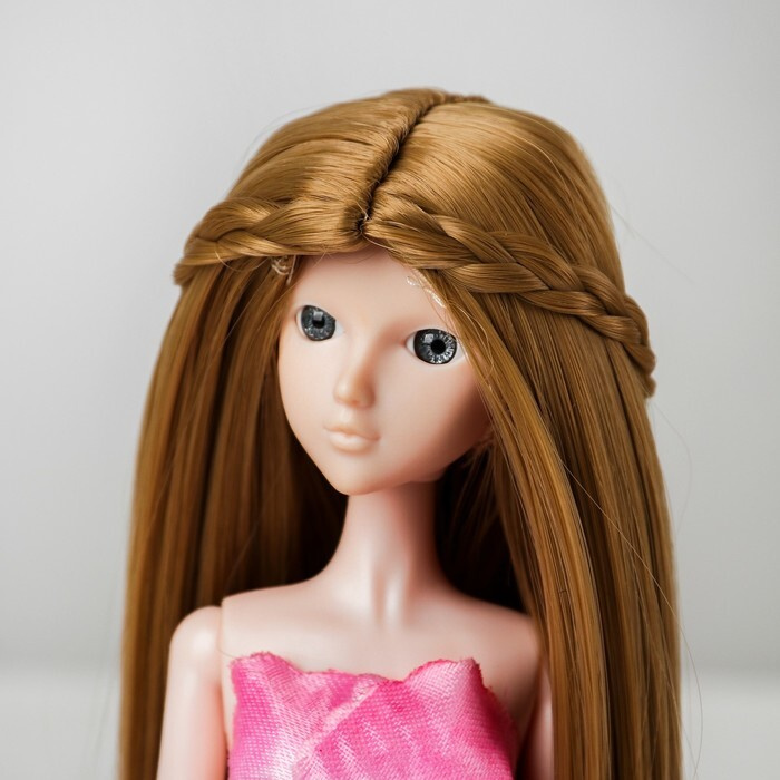 Волосы для кукол Прямые с косичками размер маленький, цвет 24  #1