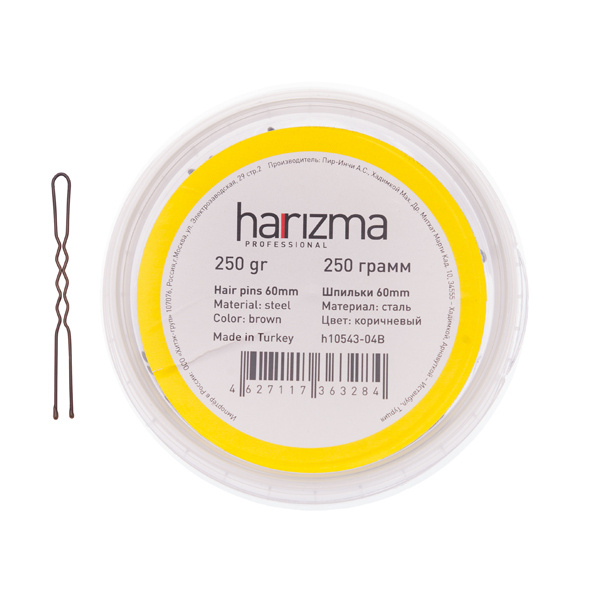 HARIZMA Шпильки 60 мм волна коричневые 250 грамм harizma #1