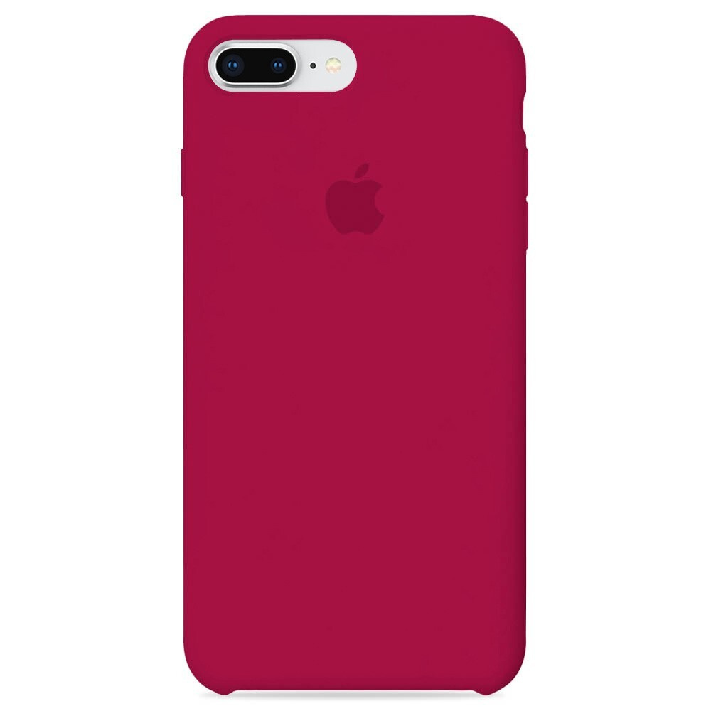 Силиконовый чехол для смартфона Silicone Case на iPhone 8 Plus / Айфон 8 Плюс с логотипом, вишневый  #1