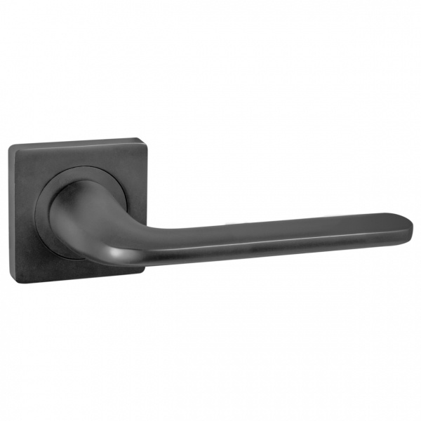 Ручка дверная на раздельном основании Punto (Пунто) DROID ZQ BL-24 черный для входных и межкомнатных #1