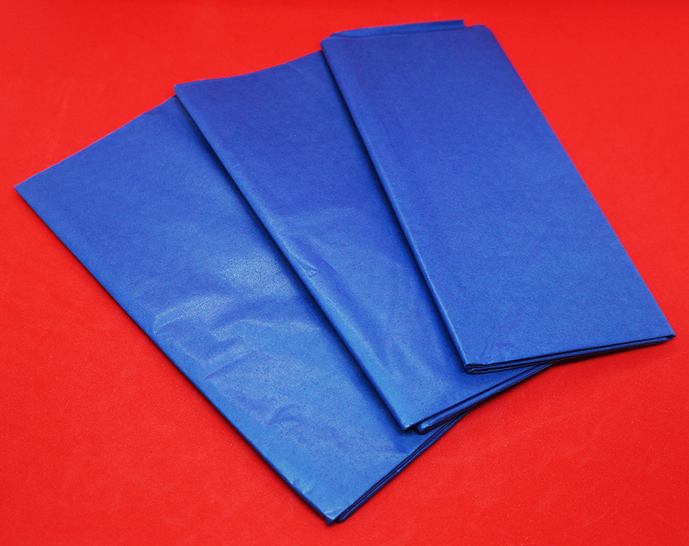 Бумага упаковочная тишью 30 листов 51x66см. цвет синий #1