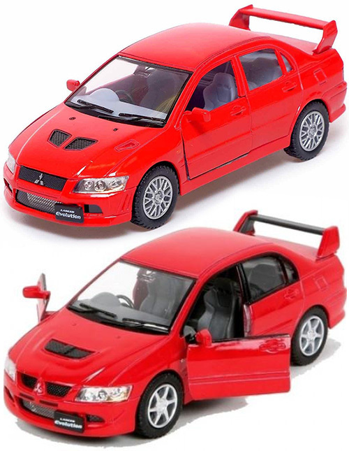 Машинка металлическая Kinsmart 1:36 Mitsubishi Lancer Evolution 7 5052DKT инерционная, двери открываются #1