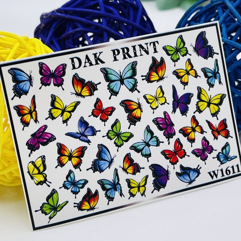 Слайдеры для маникюра (водные наклейки) для дизайна ногтей "Бабочки"  #1