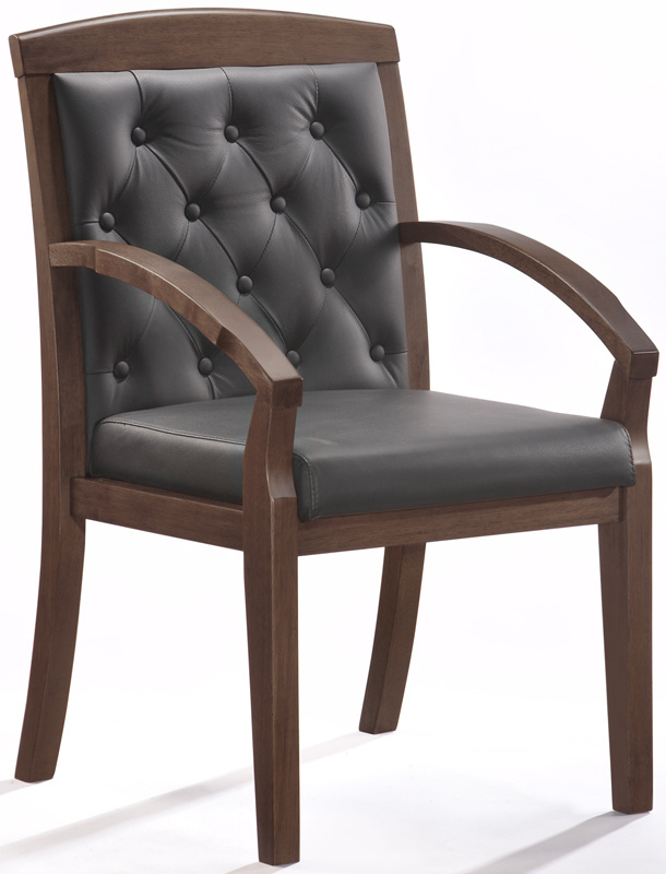 Кресло офисное для конференций, стул мягкий с подлокотниками Easy Chair, рециклированная кожа с компаньоном. #1