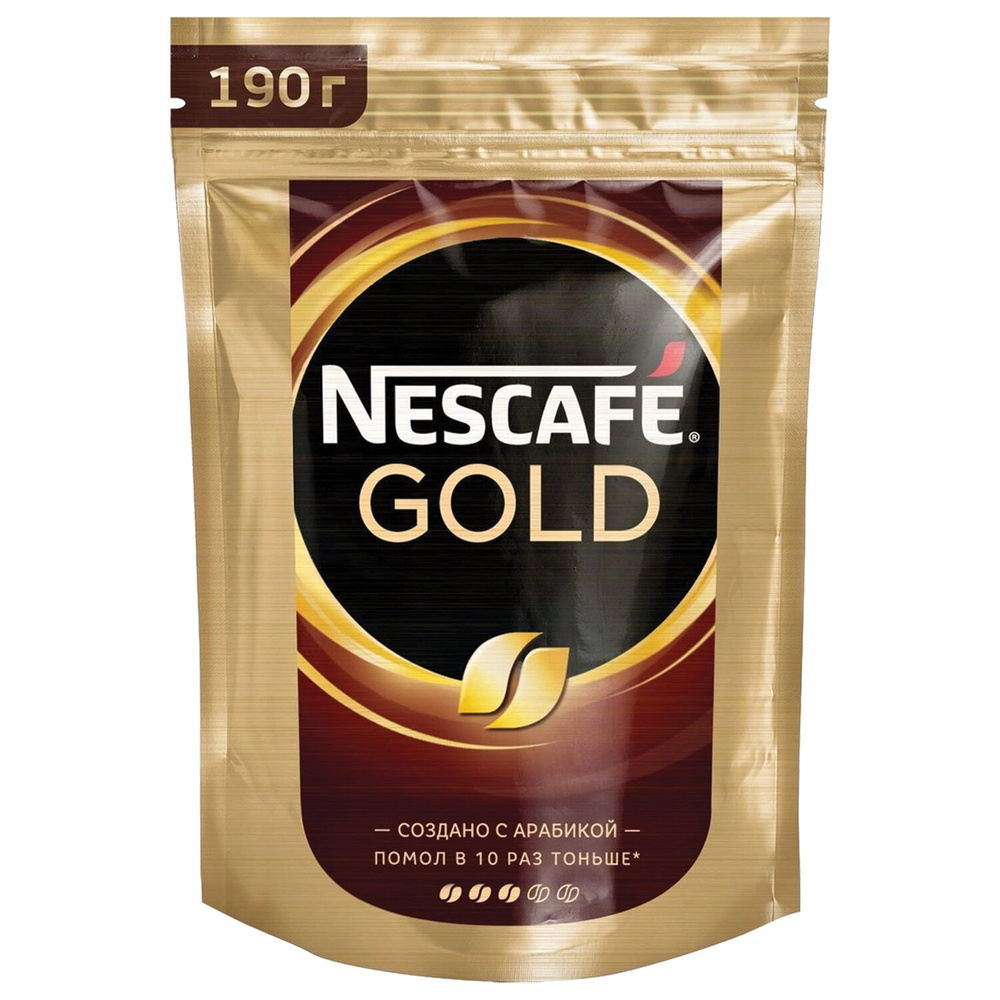 Кофе молотый в растворимом NESCAFE (Нескафе) "Gold", сублимированный, 190 г, мягкая упаковка, 12403031 #1