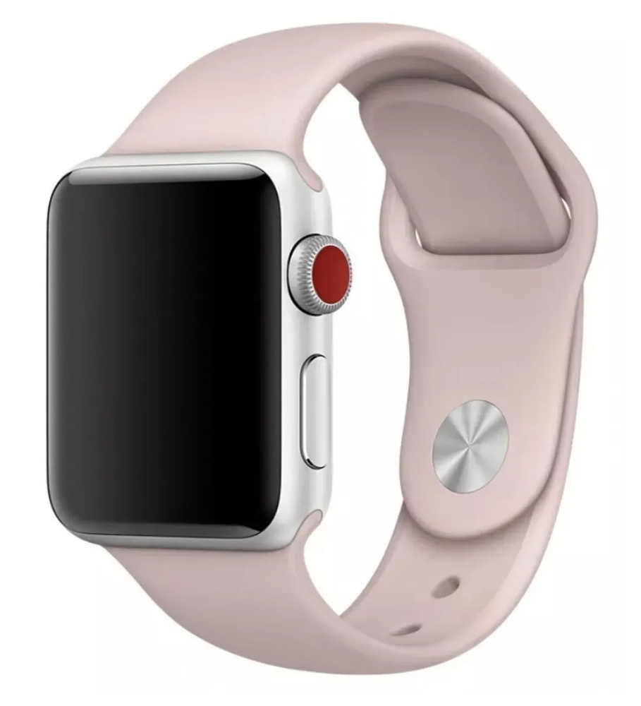 Cиликоновый ремешок для Apple Watch Series 1-8 - 38/40/41 мм (эпл вотч), розовый пудровый  #1