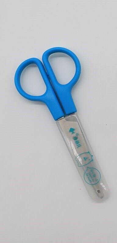 Ножницы канцелярские 140 мм. Ножницы детские в чехле, (голубой)  #1
