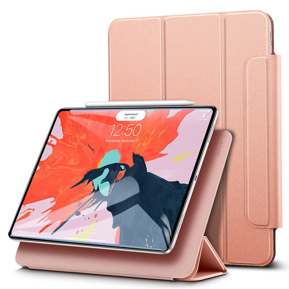 Чехол книжка ESR Rebound Magnetic Case с застежкой для iPad Pro 12.9 (2020, 2021, 2022), розовое золото #1